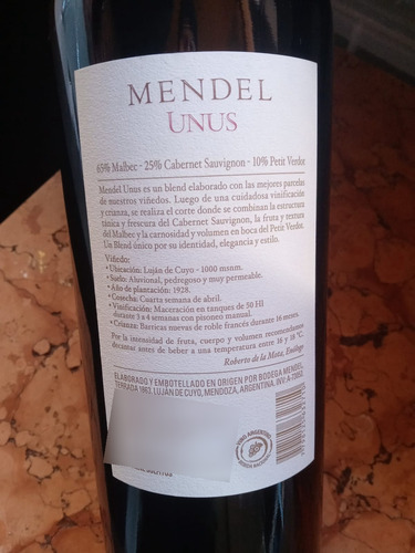 Vino Mendel Unus Blend Magnum 2018 1.5 L !!!