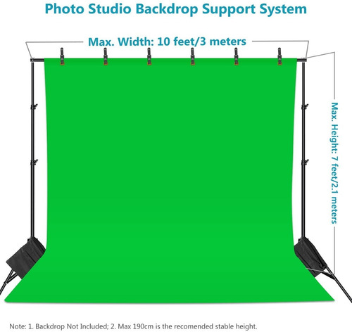 Imagen 5 de 8 de Photo Video Studio Soporte Fondo Ajustable Hasta 3 M Altura