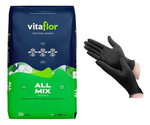 Sustrato Vitaflor Allmix 50l Incluye Guantes De Regalo