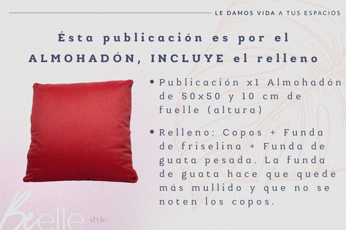 Almohadón Chenille Antidesgarro Sillón Algarrobo 50x50x10 Cm Rojo Chenille Antidesgarro