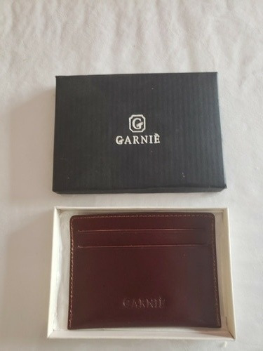 Imagen 4 de 5 de Tarjetero De Cuero Marron Garnie Con Caja Original