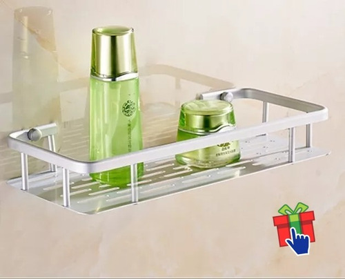 Imagen 2 de 10 de Organizador Estante Rectangular Aluminio Deco Hogar Baño