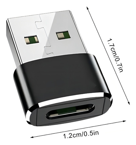 Adaptador Plug Usb 3.1 Tipo C Fêmea X Usb 2.0 Macho Otg Cor