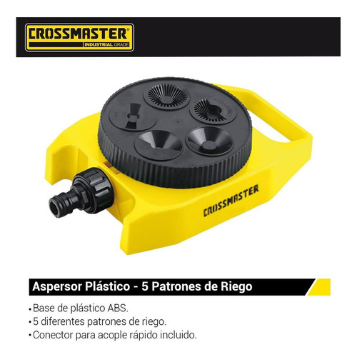 Imagen 2 de 4 de Aspersor Regador Plástico De Piso 5 Patrones De Riego Jardín