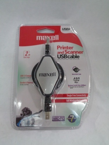 Cable Usb Retractil Para Impresoras Maxell