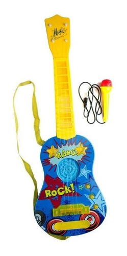 Guitarra Con Micrófono, Luz Y Sonido 2 Colores