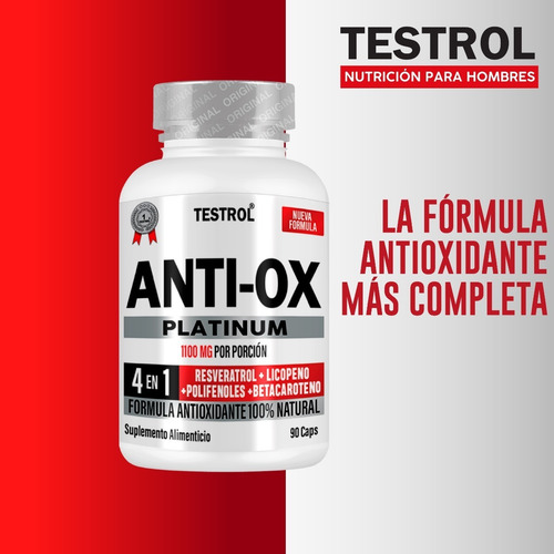 Anti-ox Platinum | 90 Caps | Alto Antioxidante Natural | Sabor Sin sabor