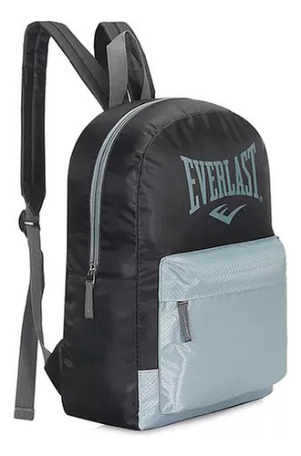 Mochila Reforzada Portanotebook Everlast Universitaria Negro Liso