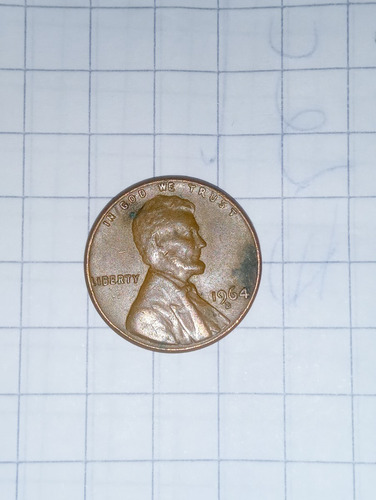 One Cent Lincoln 1964-d Us$ , Moneda De 3,11 Grs.