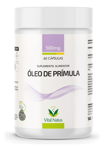 Óleo De Prímula Vital Natus 60 Cápsulas