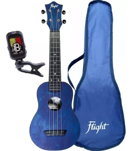 Ukelele Pack Tus35packblu Flight Soprano Funda Afinador Color Azul