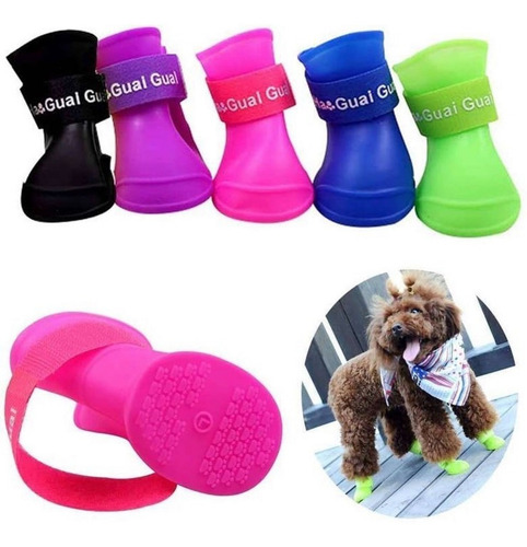 Imagen 2 de 7 de Botas Impermeables En Silicona Para Perros Pequeños