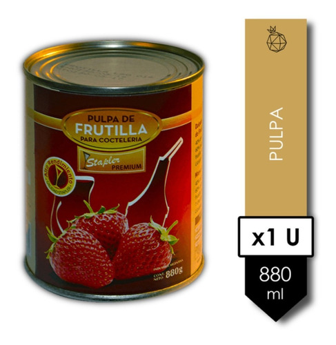 Imagen 2 de 3 de Caja De Pulpa De Frutilla Stapler 880l Por 12 Undidades