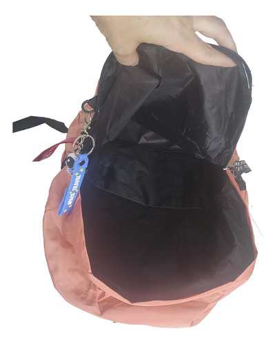 Mochila Escolar Feminina Kit Estojo E Chaveiro Salmão Zc8006