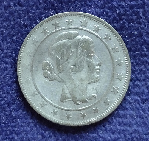 Moneda De Plata De Brasil Año 1927 De 2000 Reis