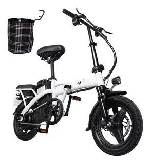 Bicicleta Eléctrica Plegable Para Adultos S6 Honey Whale 35km/h Motor 750w Autonomía 35km Asiento Ajustable Batería Desmontable De Litio E-bike Motos Electricas Scooter Eléctrico Color Blanco