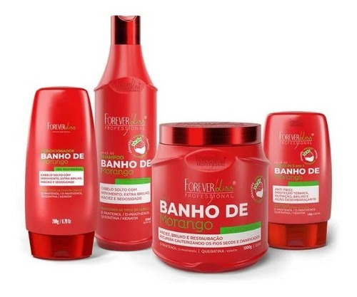 Forever Liss Kit Banho De Morango Completo 1kg 