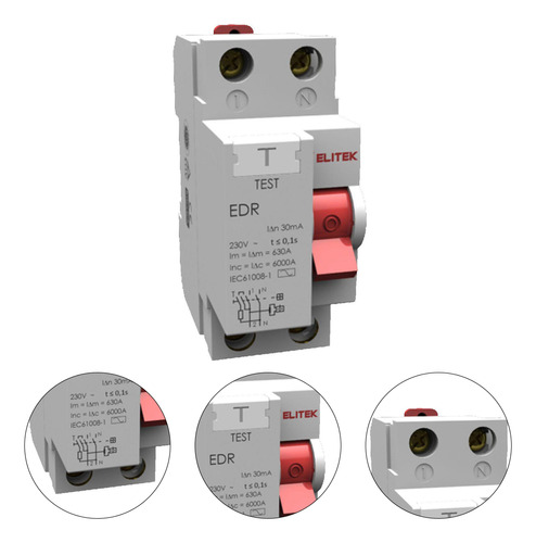 Interruptor Diferencial Residual Mono. 2 Polos 80a - Elitek