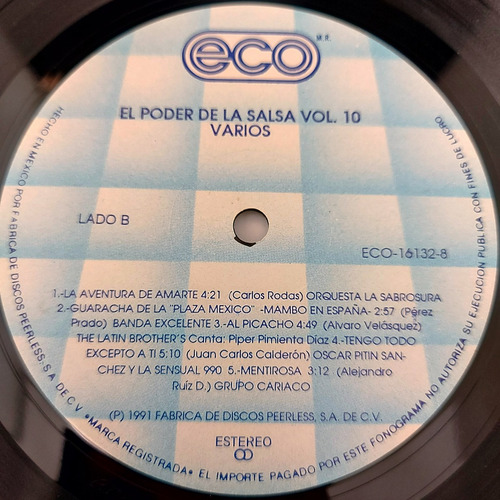 Varios Artistas - El Poder De La Salsa Vol. 10 Lp