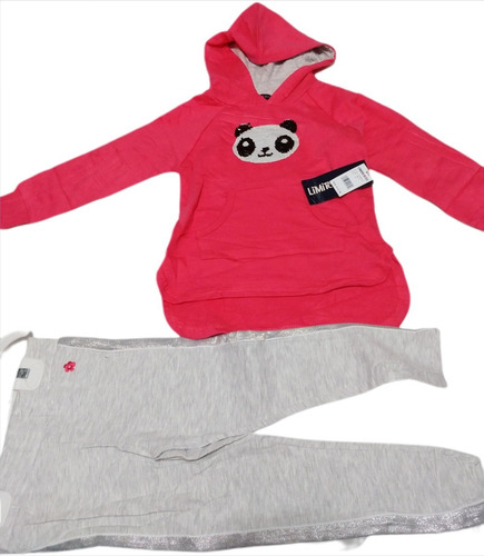 Conjunto Pants Bebe Niña Talla 2 Pantalón Y Sudadera C/panda