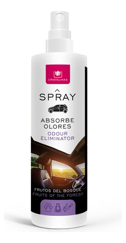 2 Pack Spray Absorbe Olores Frutos Bosque 100 Ml Cristalinas