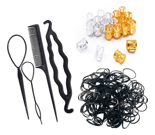 Set Kit De Peinados De Cabello Shakiras Ligas Aros 1300 Pcs