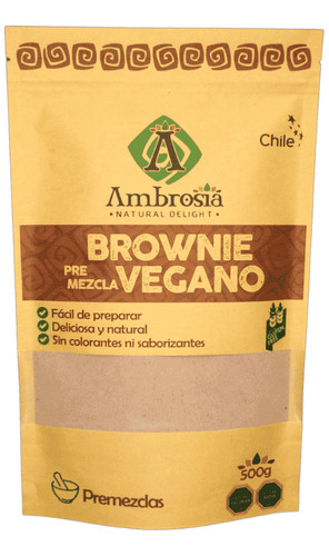 Ambrosia Pre-mezcla Brownie Vegano Sin Gluten 500 G