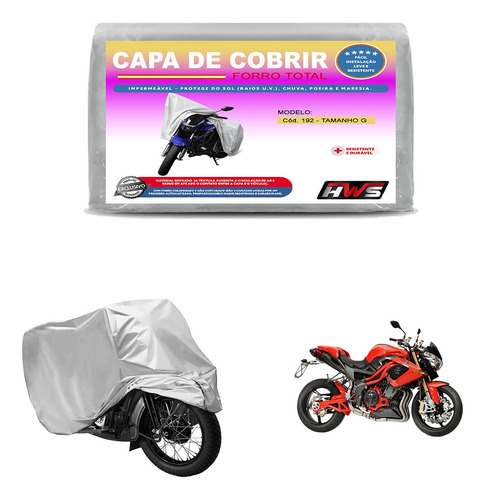 Capa Cobrir Benelli Tnt Premium Impermeável Forrada Prata