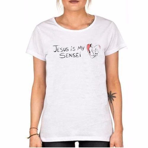 Remera De Mujer Jesus Es Mi Sensei Guia Amor Cristo Efecto D