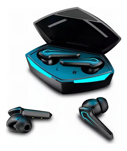 Auriculares in-ear gamer inalámbricos P30 negro con luz LED