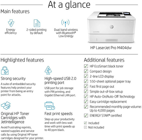 Imagen 4 de 5 de Impresora Hewlett Packard Laserjet Pro M404dw Monocromatica