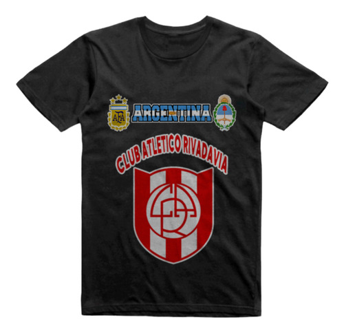 Remera Infantil Negra Club Atletico Rivadavia America