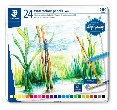 Lata Con 24 Lapices De Colores Staedtler Design Acuarelables