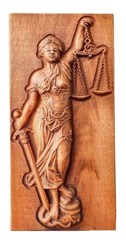 Quadro Themis Minerva Atena Deusa Da Justiça Em Madeira 28cm