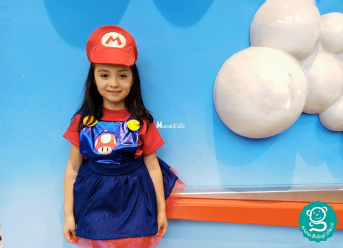 Imagen 3 de 3 de Disfraz Luigi O Mario Niña Disfraces Mario Bros Traje Niñas