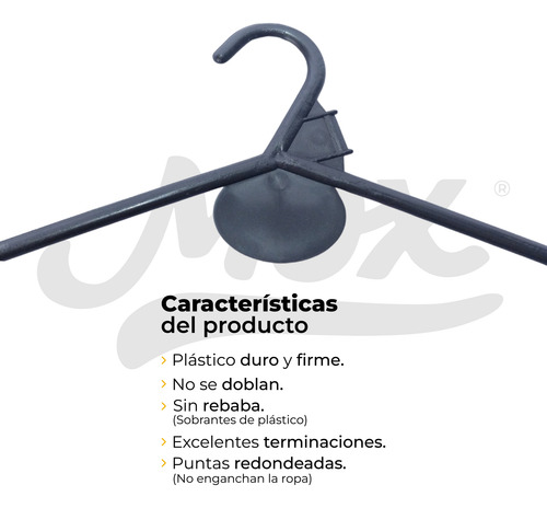 Perchero Comercial De Pared Mox Estante 1 M + 15 Perchas