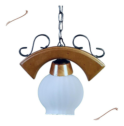 Lustre Pendente Luminária De Madeira Rustica Uno Decoração