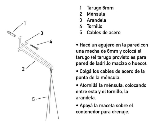 Imagen 6 de 8 de Maceta Colgante De Pared