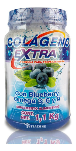 Colágeno Extra Coenzima Q10 Omegas 1.1 Kg Blueberry Sanabi