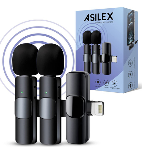 Kit De Micrófono Inalámbrico Asilex Para iPhone, Negro