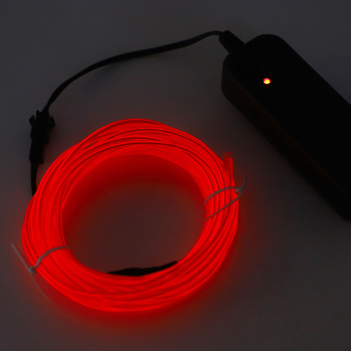 Luces El Wire, 2 Unidades, Rojas, 16,4 Pies/5 M, Se Pueden C