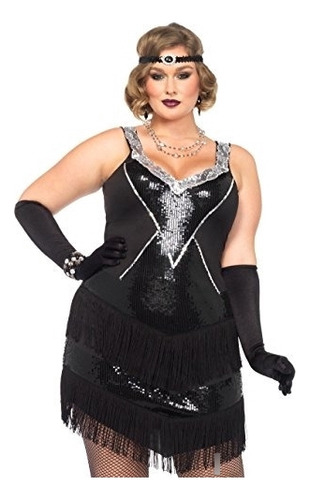 Leg Avenue Womens Plussize Glamour Flapper Con Diadema