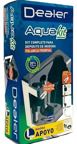 Kit Mochila Descarga Apoyo Palanca Frontal Marca Dealer Universal Contiene Boton Palanca Entrada De Agua 1/2 Descarga Flexible Plastico 30 Cm Prolongador A 3/8 Tuerca Tornillos Goma Base Adicional