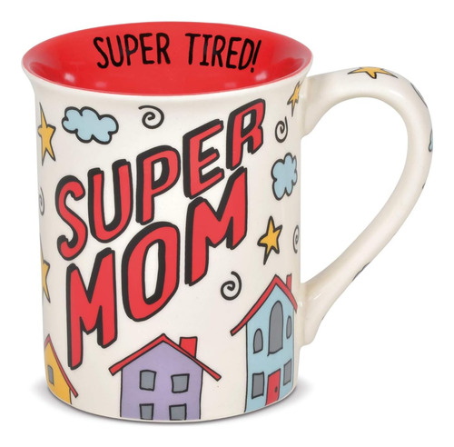 Enesco Our Name Is Mud Super Mom Taza De Café, 1 Unidad (paq