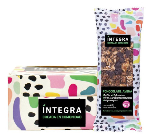 Barra De Cereal Integra Chocolate Avena 40g Proteina + Fibra
