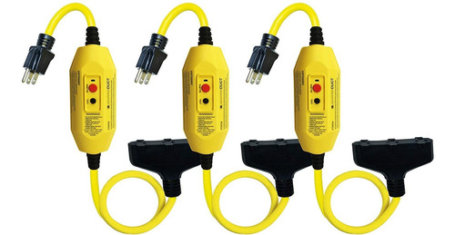 Electriduct Gfci Inline 15 Amp Con Cable De Triple Grifo De 