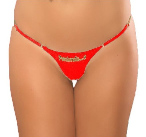 Micro Tanga Poniendo $ Pasionel T050 Hilo Dental Rojo - Fun*