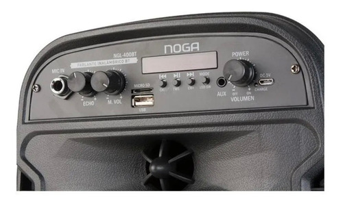 Imagen 3 de 3 de Parlante Noga One Light NGL-400BT con bluetooth negro