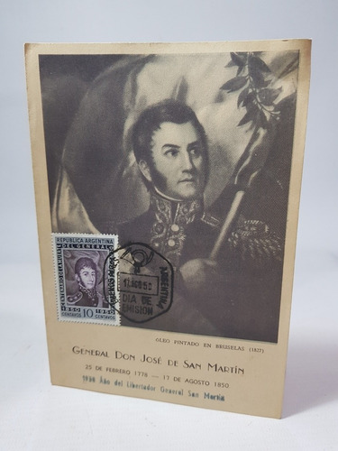 San Martín Perón Filete 1er Día Emisión Postal Mag 56051