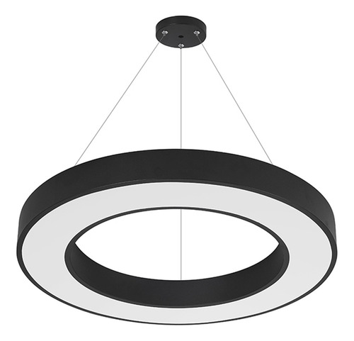 Lámpara Led Contorno Circular Negro 42w/60cms Luz Fría